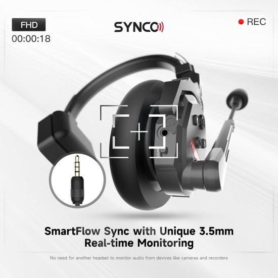 Synco X-Talk X5 Wireless Intercom System with 5 Single-Ear Headsets (2.4 GHz)